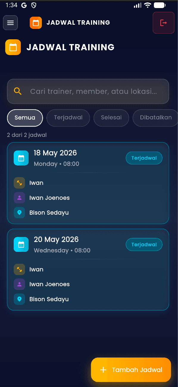 Jadwal training