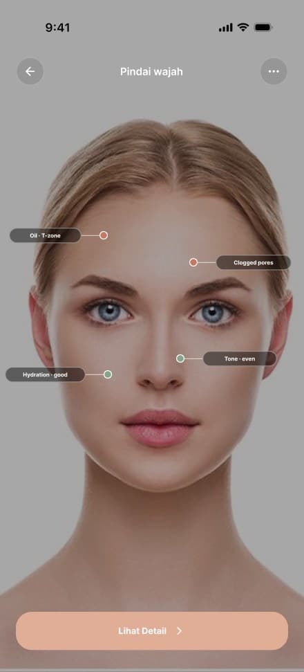 Aplikasi Skincare dengan AI Skin Analysis — Pindai Wajah, Skor Kulit & Rekomendasi Rutinitas